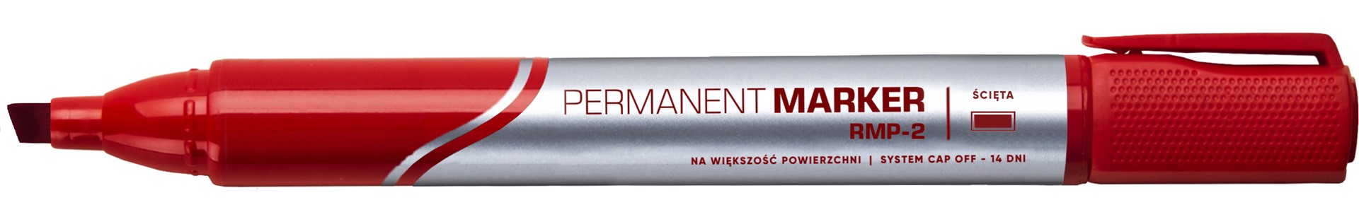 Marker permanentny Rystor RMP-2 ścięty czerwony