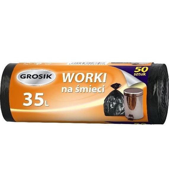 Worki na śmieci 35L/50szt. HD Grosik czarne