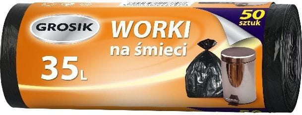 Worki na śmieci 35L/50szt. HD Grosik czarne