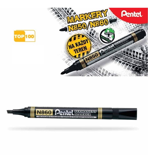Marker permanentny Pentel N860 ścięta czarny
