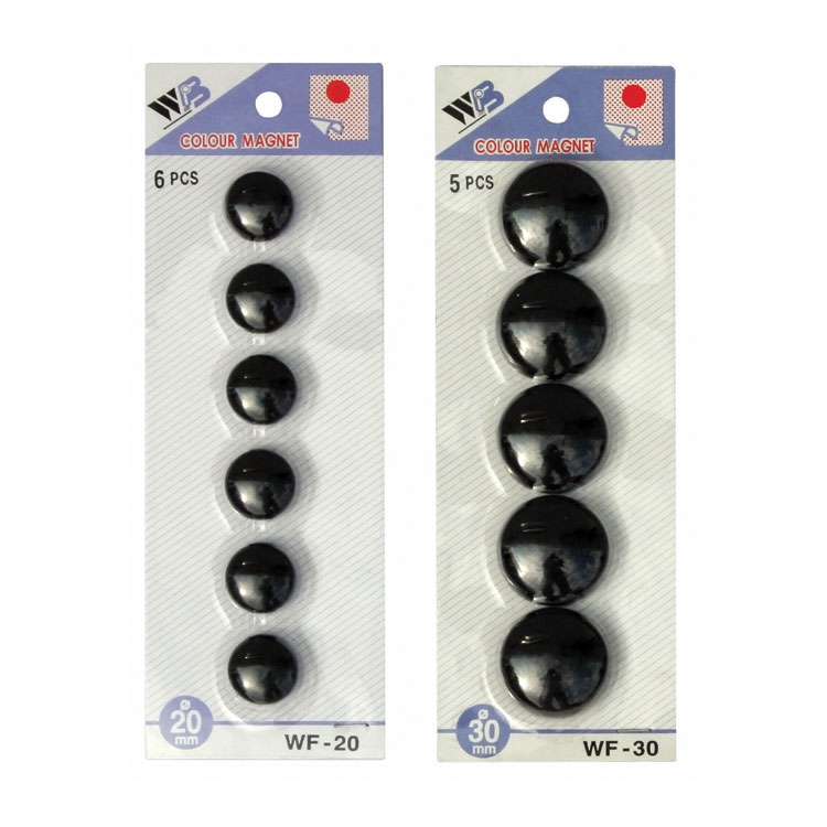 Magnesy Argo 20mm czarny 6szt.