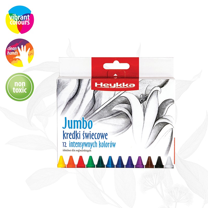 Kredki świecowe Heykka Jumbo 12 kolorów