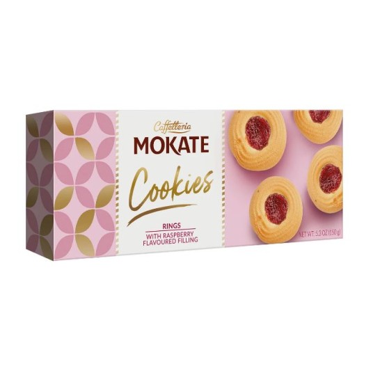 Ringi z nadzieniem malinowym MOKATE 150g