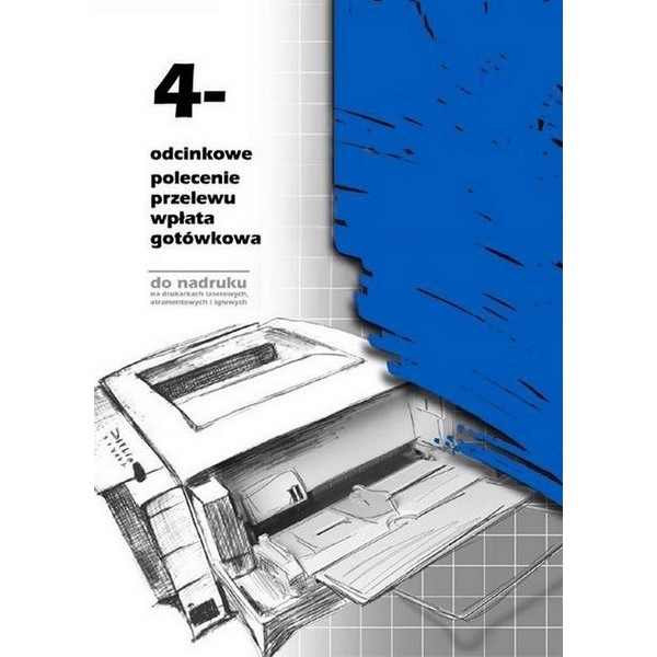 Polecenie przelewu/wpłata gotówkowa do nadruku 4-odcinkowe A4