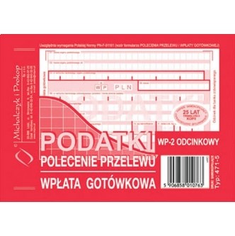 Podatki Polecenie przelewu/wpł. got. 2-odc. A6 (o+1k)