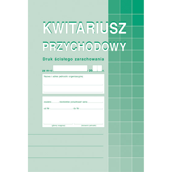 Kwitariusz przychodowy numerowany A5 (o+2k)