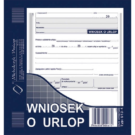 Wniosek o urlop A5 offset
