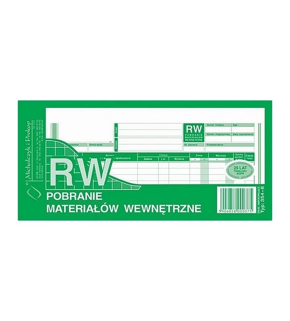 RW Pobranie materiału wewnętrzne 1/3 A4  wielokopia