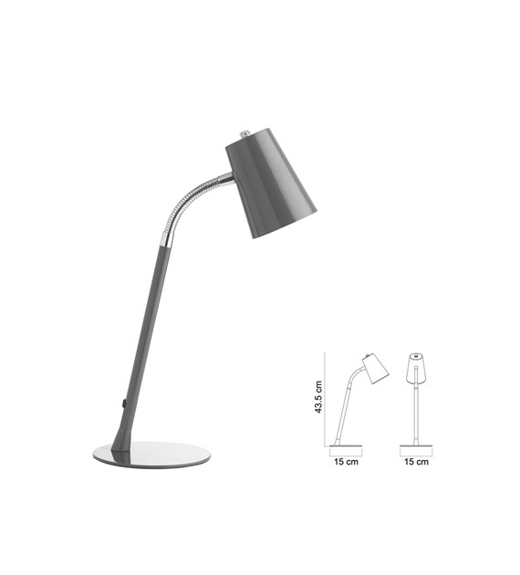 Lampka na biurko Unilux Flexio LED metaliczna szara