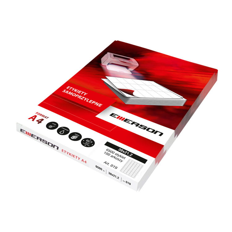 Etykieta samoprzylepne Emerson Basic 210x297 A4, 027, białe