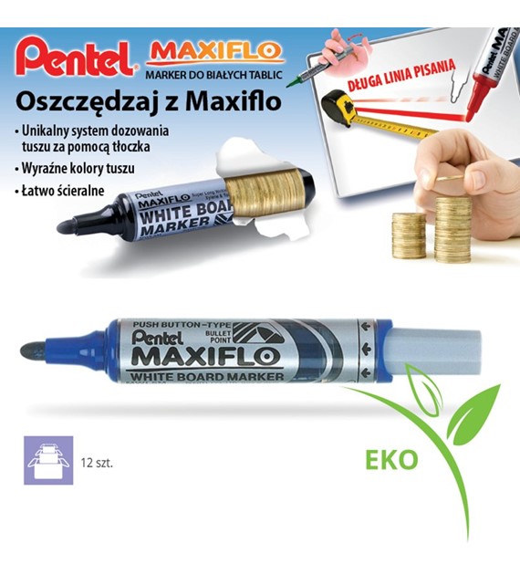 Marker suchościeralny Pentel Maxiflo MWL5M niebieski