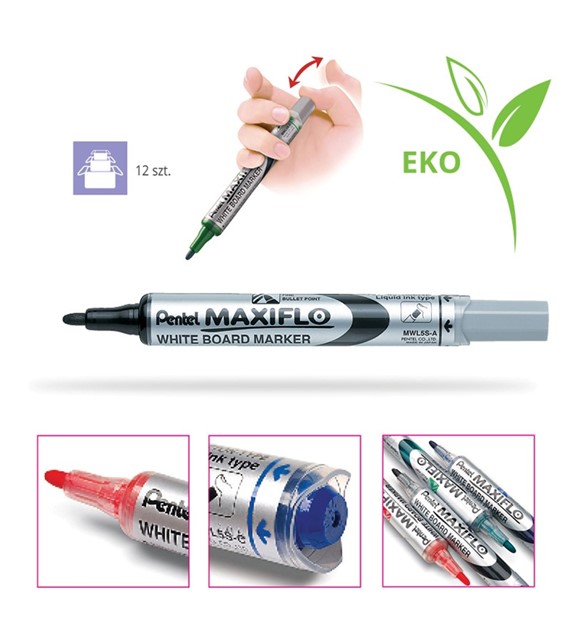 Marker suchościeralny Pentel Maxiflo MWL5S zielony