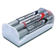Marker suchościeralnych Pentel Maxiflo MWL5S 4-kolory z gąbką magnetyczną