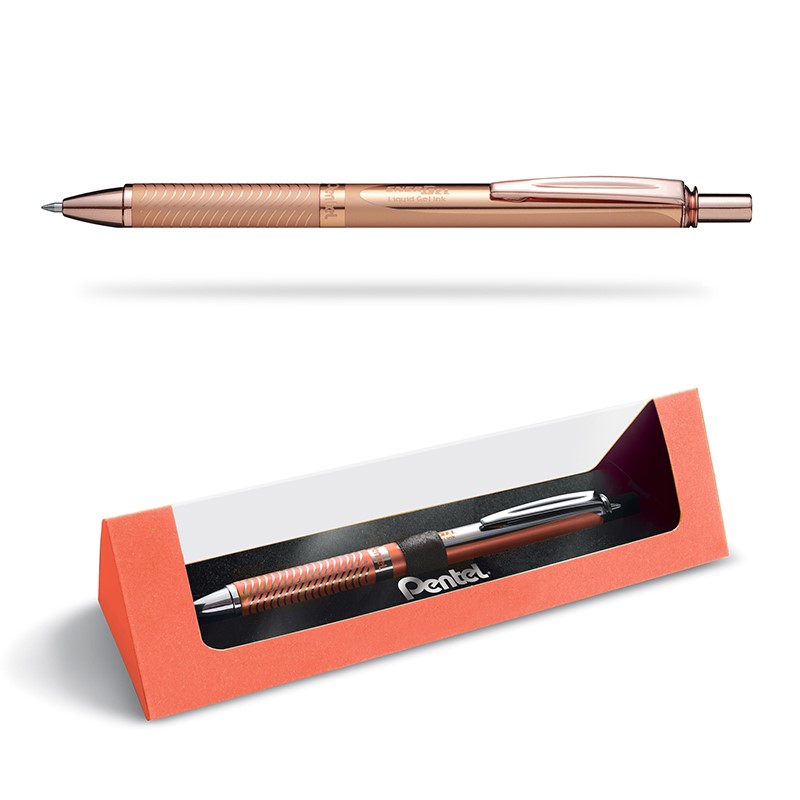 Pióro kulkowe Pentel EnerGel BL 407 rożowo złota obudowa