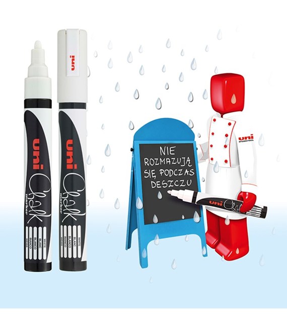 Marker kredowy UNI PWE8K ścięty czerwony