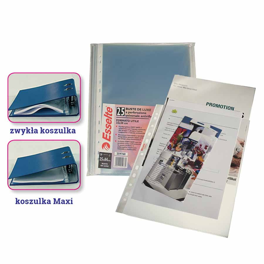 Koszulka groszkowa Esselte Maxi A4/25 120 mic.