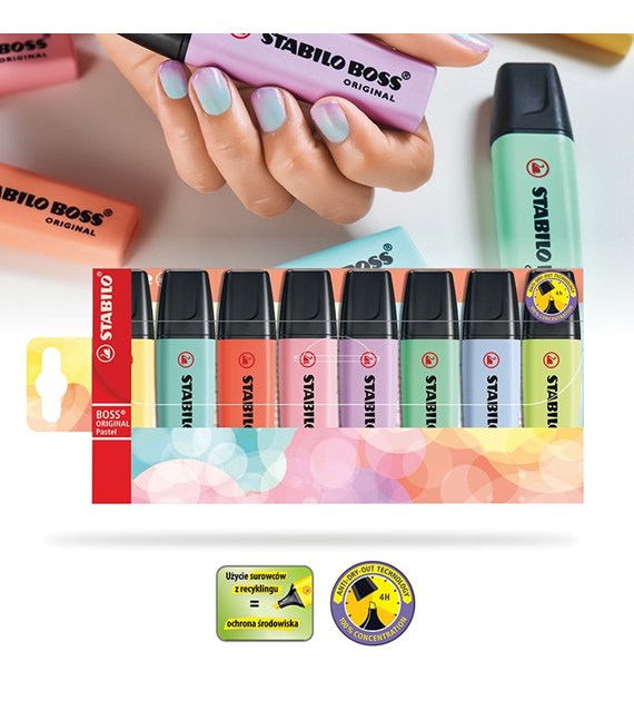 Zakreślacz STABILO BOSS ORGINAL PASTEL 8 kolorów