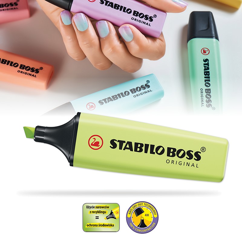 Zakreślacz STABILO BOSS ORGINAL PASTEL limonkowy