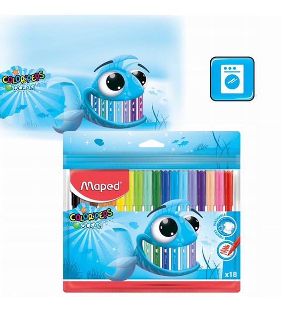 Flamastry Maped Color'Peps OCEAN 18 kolorów