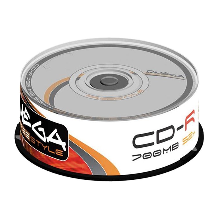 Płyty CD-R Omega Orange Freestyle cake 25szt. 
Pomarańczowe