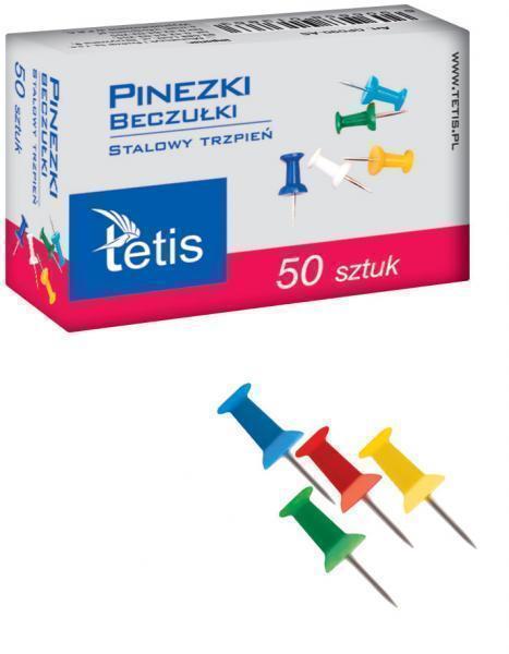 Pinezki beczułki Tetis kolor mix opak/50szt. GP100