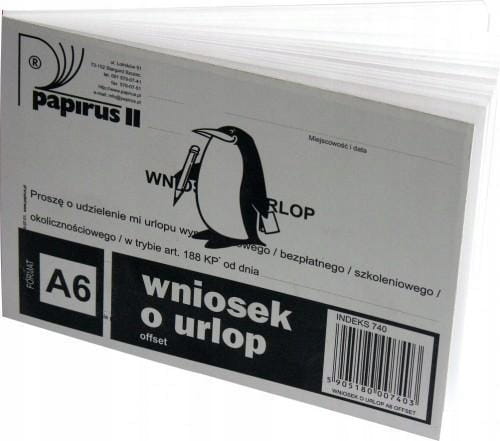 Wniosek o urlop Papirus 740