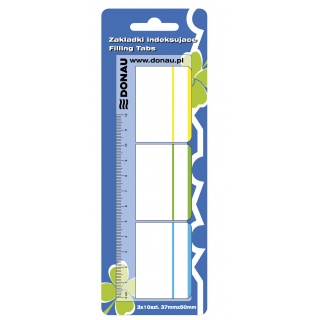 Zakładki indeksujące z linijką 12cm, PP, 37x50mm, 30 kartek, DONAU miks kolorów