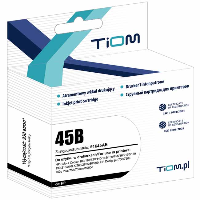 Tusz Tiom do HP 45 51645AE czarny