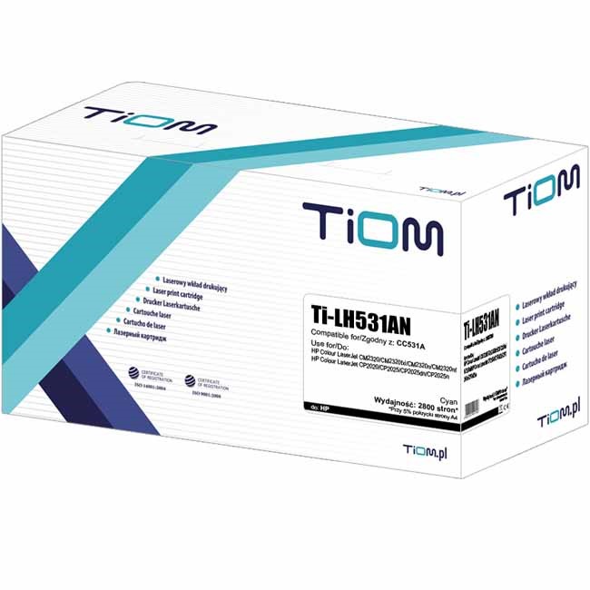 Toner Tiom do HP CC531A cyan