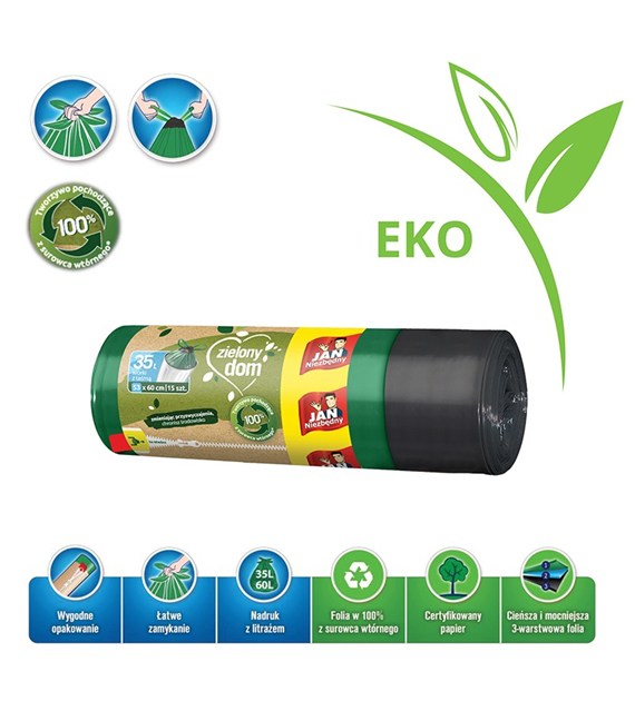 Worki na śmieci 35L/22 LD ekologiczne JN Easy-Pack