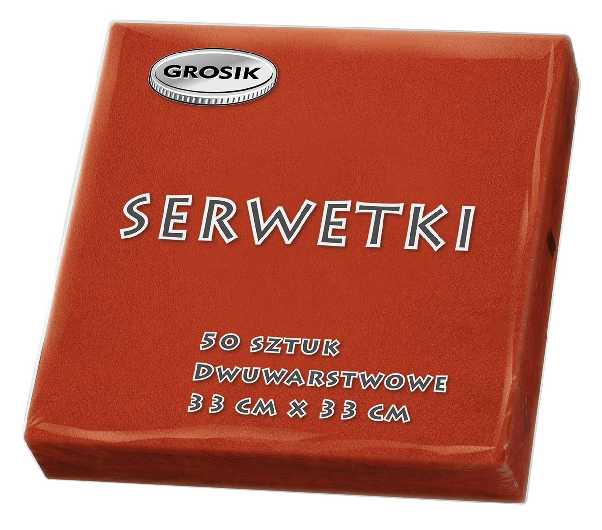 Serwetki Grosik 33x33cm 50szt. czerwony