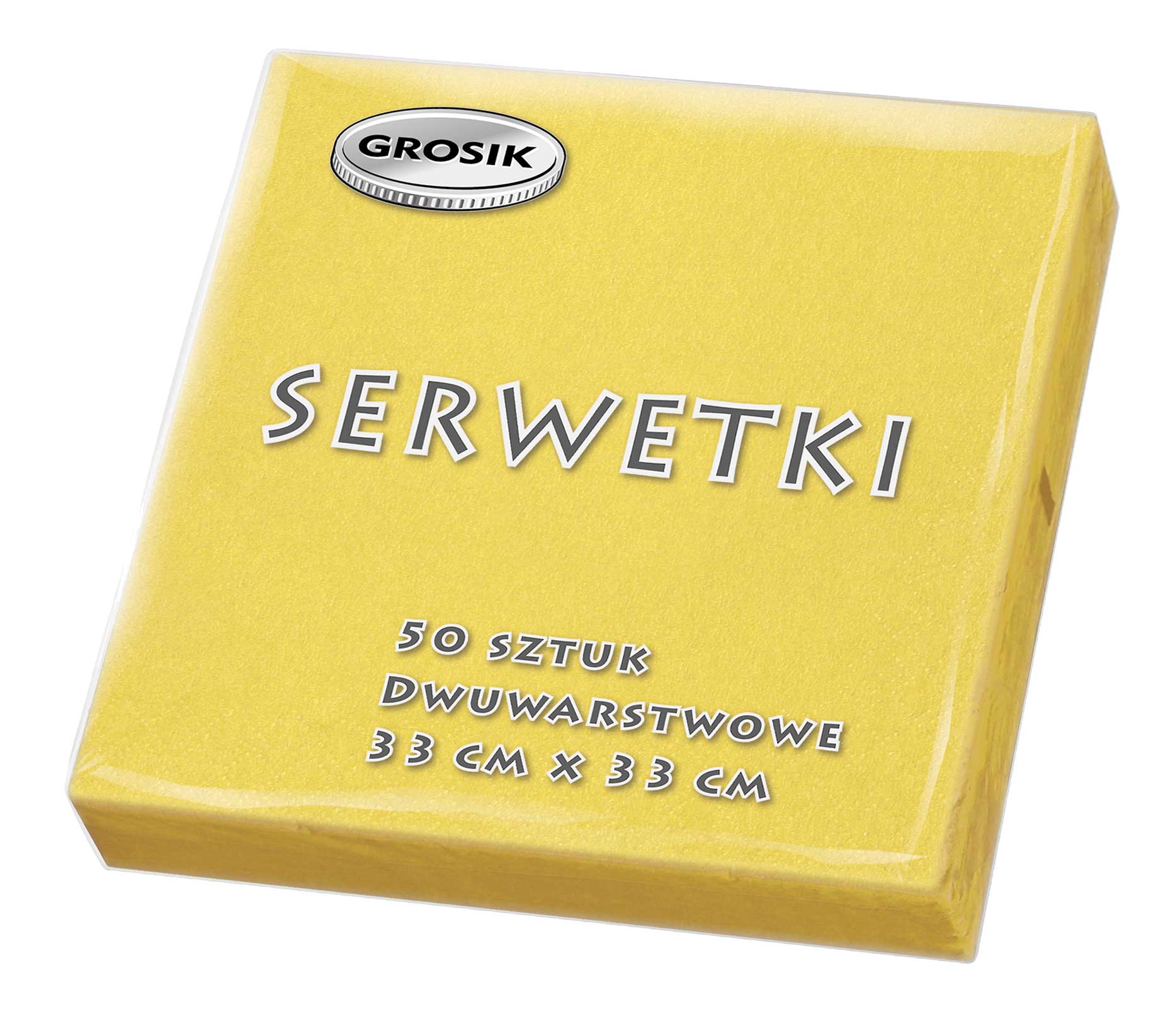 Serwetki Grosik 33x33cm 50szt. żółty