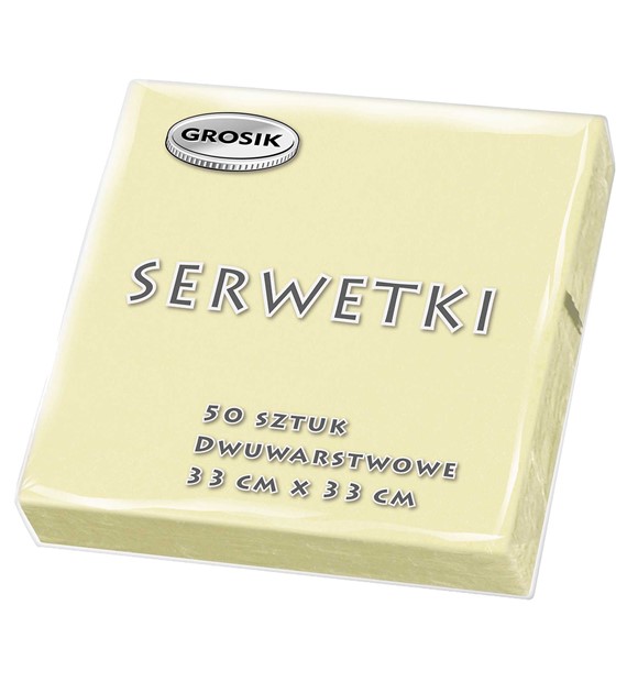 Serwetki Grosik 33x33cm 50szt. ecrue