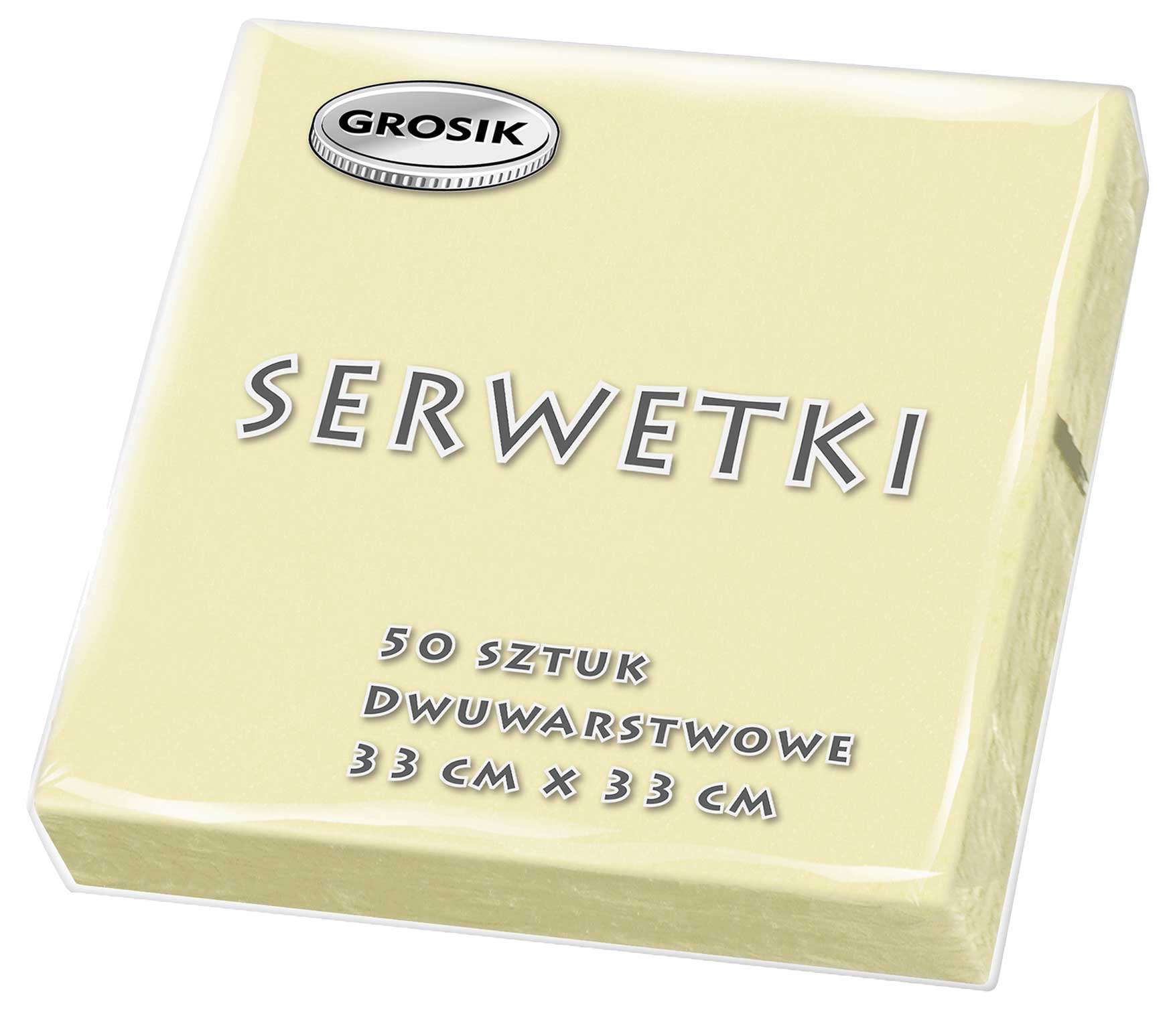 Serwetki Grosik 33x33cm 50szt. ecrue
