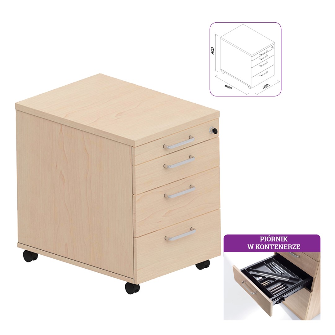 Kontener mobilny 60x60x43cm biały