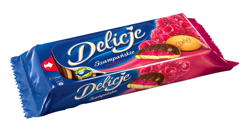 Ciastka Delicje Szampańskie 147g malinowe