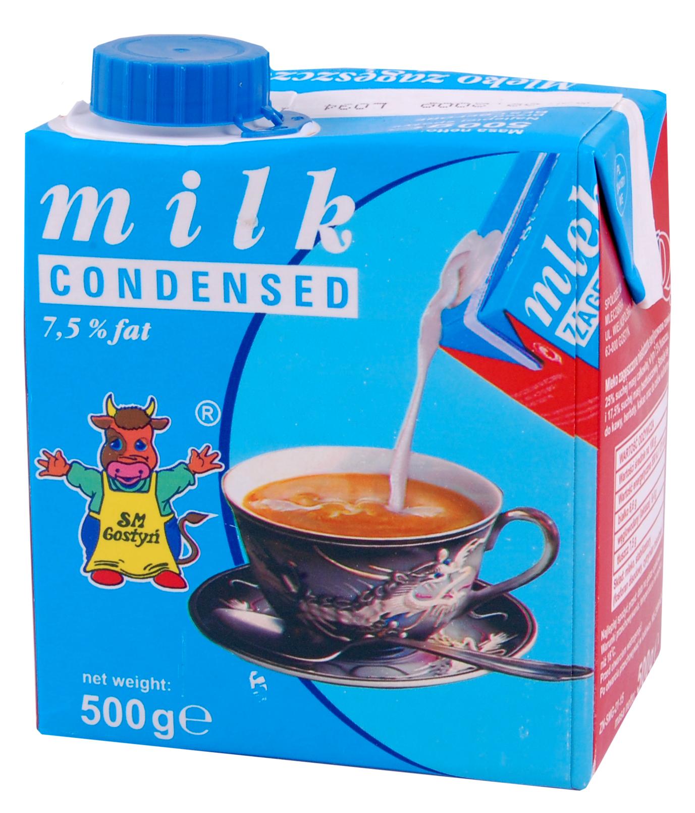 Mleko zagęszczone Gostyń 0,5L 7,5%  w kartoniku