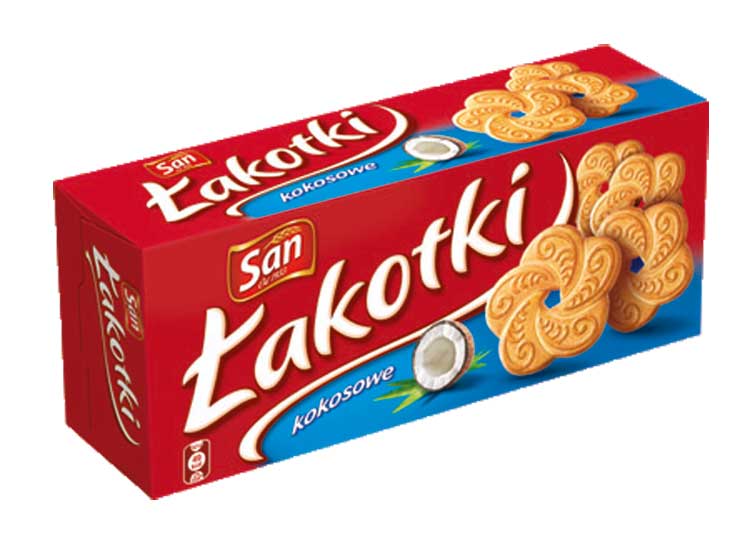 Ciasteczka Łakotki 168g kokosowe w czekoladzie mlecznej