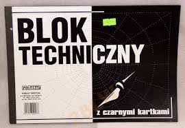 Blok techniczny A4/10k z czarnymi kartkami