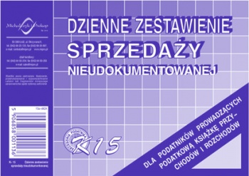 Dzienne zestawienie sprzedaży (nieudokumentowanej) A6 (offset)