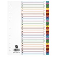 Przekładki kartonowe Mylar A4 Q-Connect 1-31 kolor
