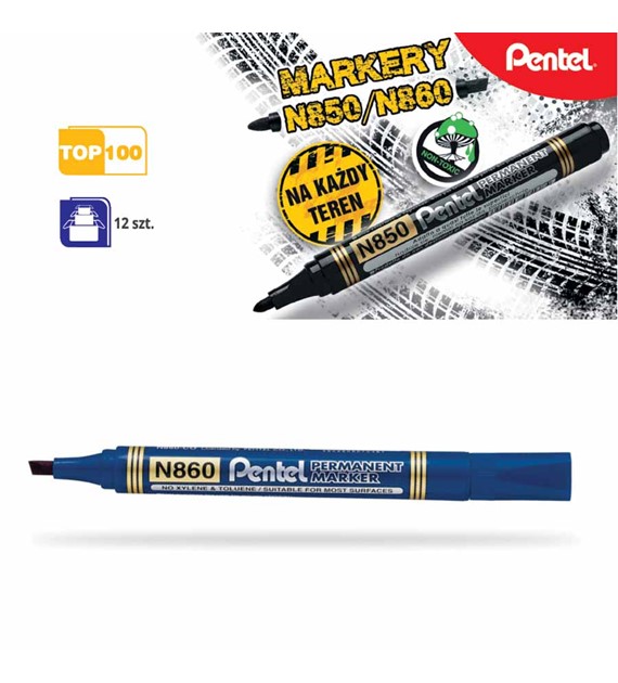 Marker permanentny Pentel N860 ścięta niebieski