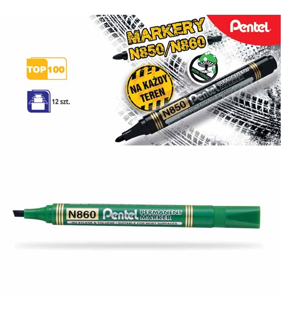 Marker permanentny Pentel N860 ścięta zielony